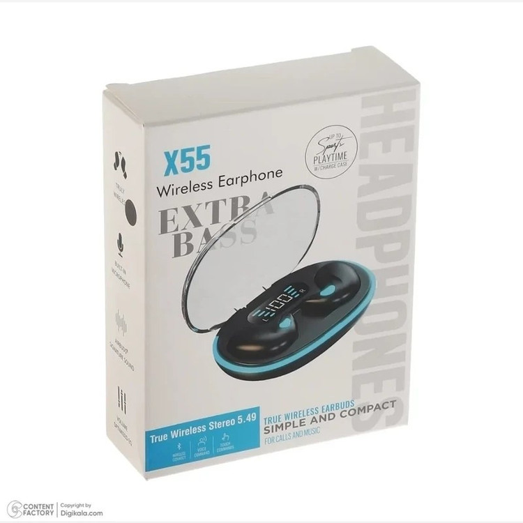 ایرپاد بی سیم X55 با نویز کنسلینگ و بلوتوث ۵.۳