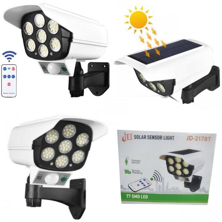 چراغ خورشیدی طرح دوربین مداربسته مدل Pr-Cam با سنسور و ریموت کنترل